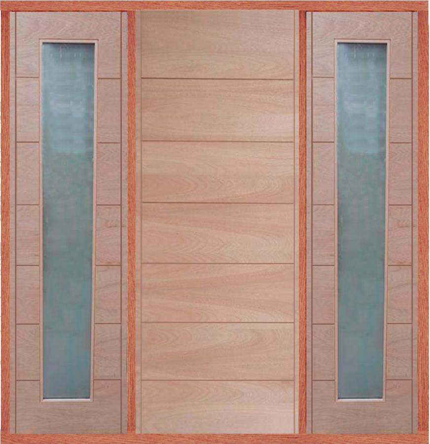 Modena 7-Panel Hardwood External Door with Sidelights